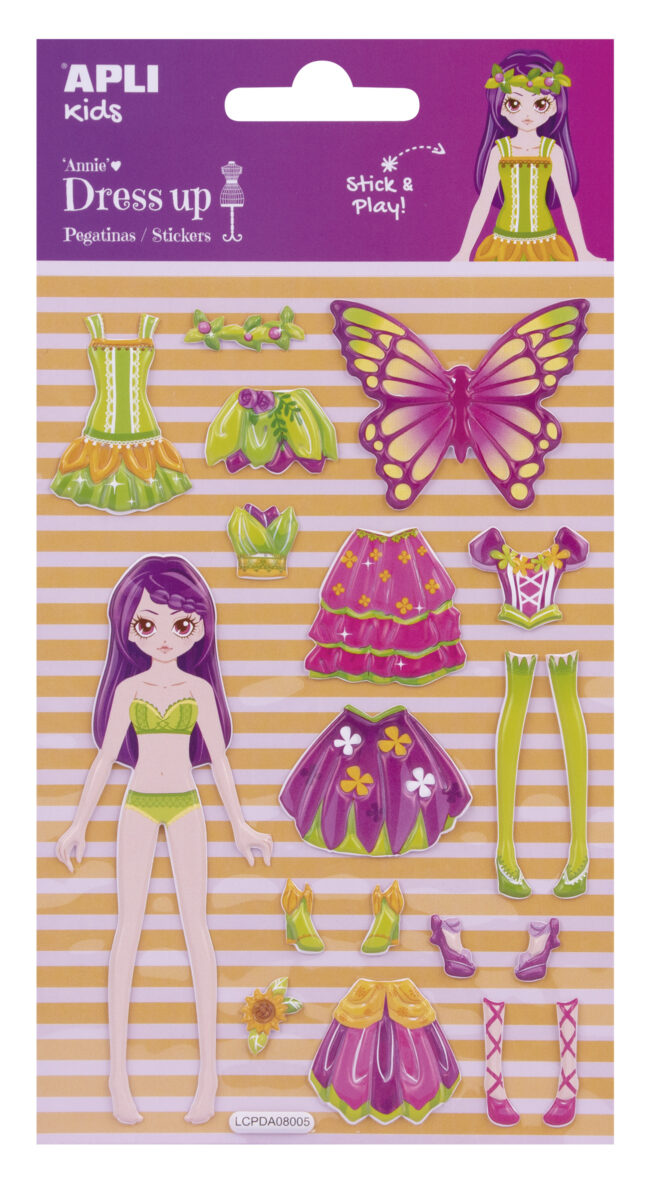 APLI Dress up 3D stickers Annie 1 sheet