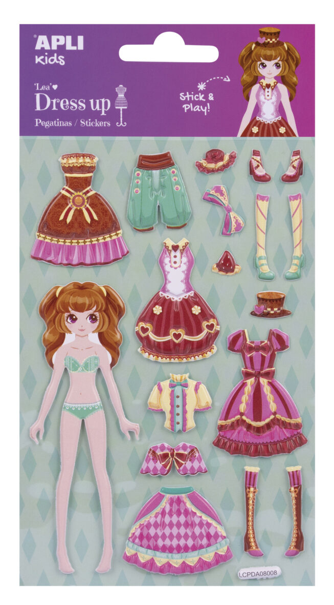 APLI Dress up 3D stickers Lea 1 sheet