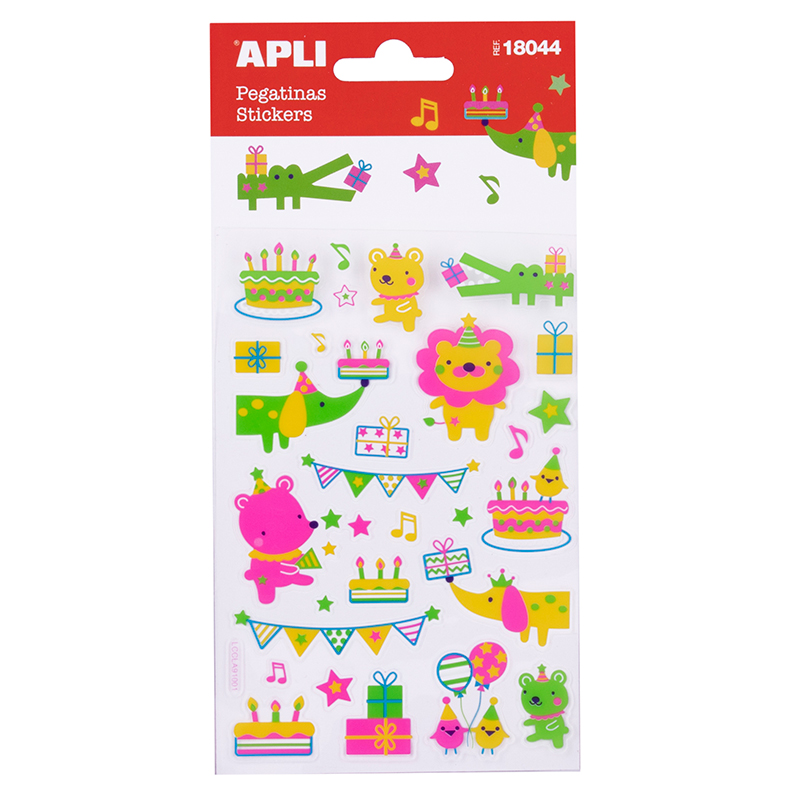 APLI Stickers Neon animals 1 sheet