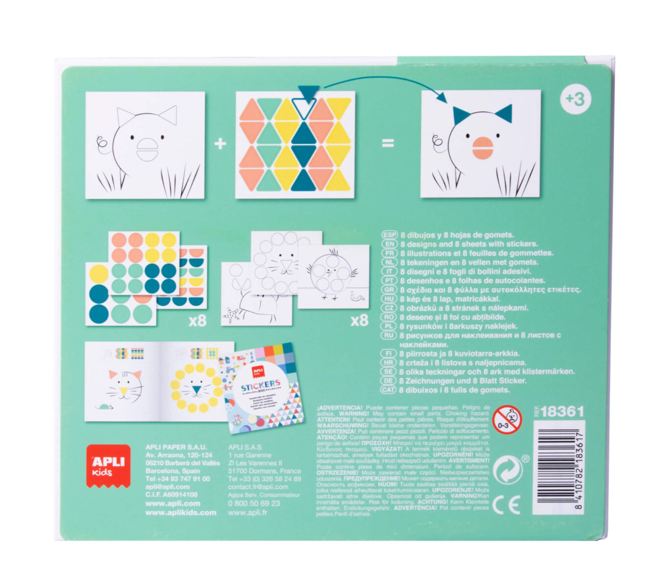 APLI Stickers game geometric Animals