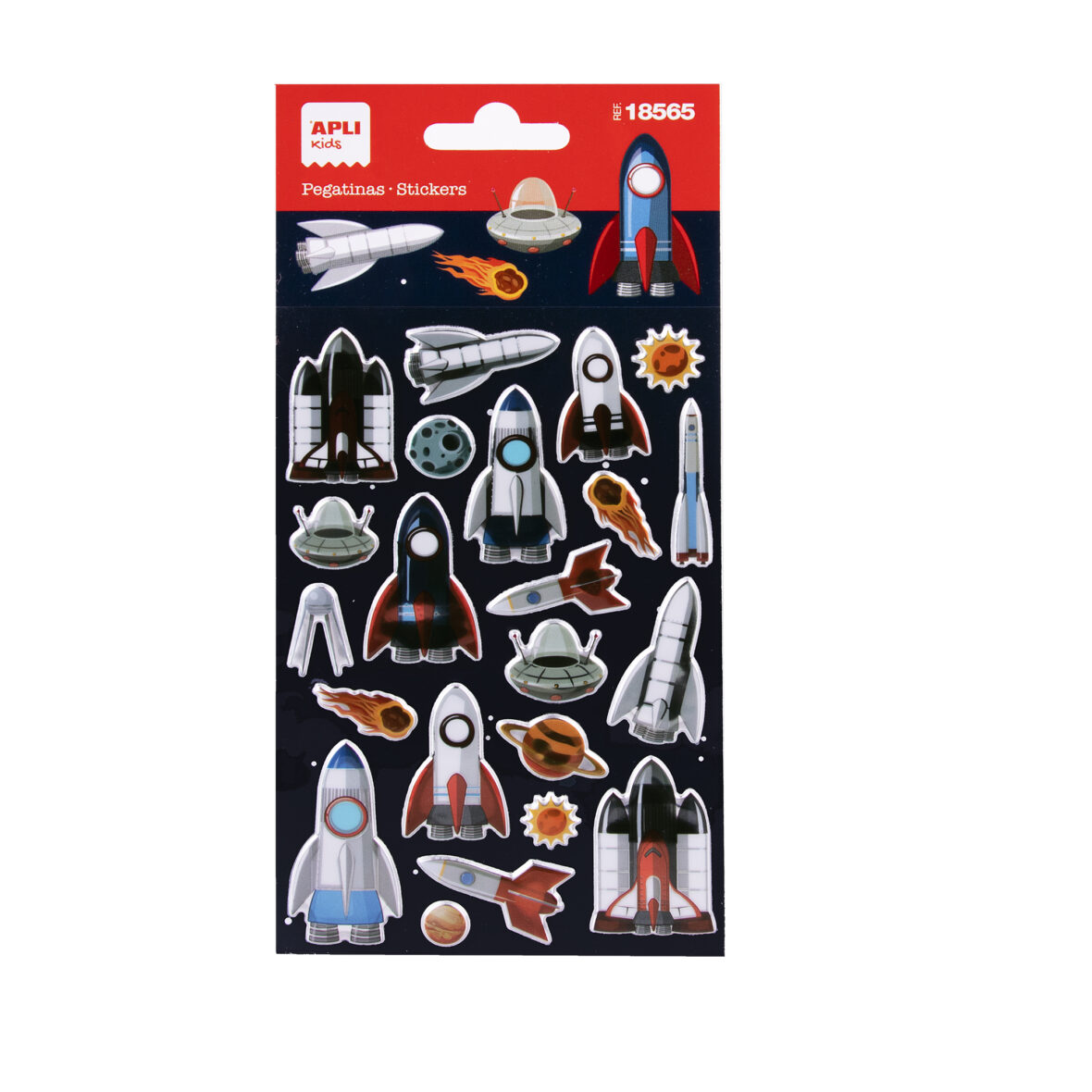 APLI Stickers Spaceships with metallic details 1 sheet