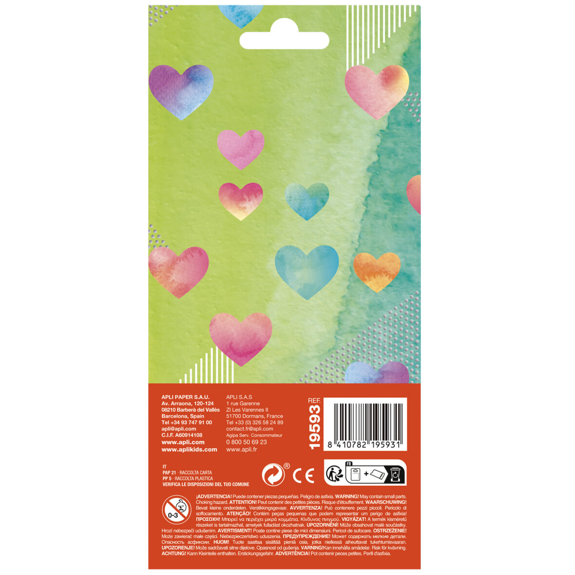 APLI HOLOGRAPHIC HEARTS STICKER BAG 1S