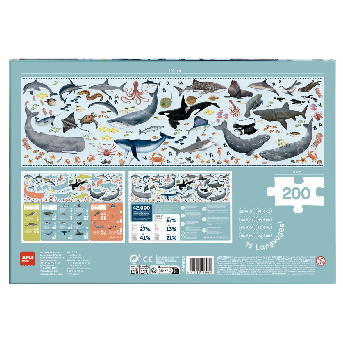 APLI B. THREATENED MARINE ANIMALS PUZZLE 200U