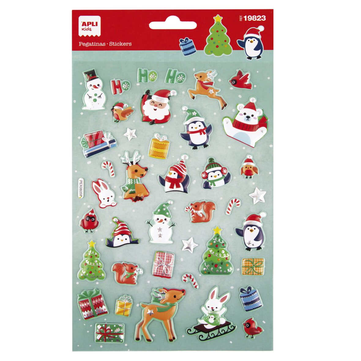 APLI SANTA CLAUS ADVENT STICKER BAG 1S