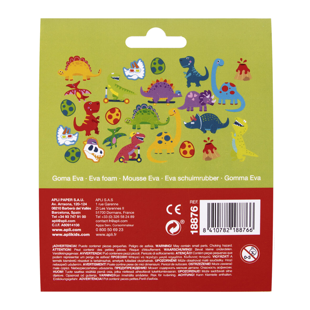 APLI Sticker Adventure Dinosaurs 24 u. – EVA foam thematic stickers