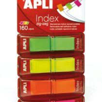 Αυτοκόλλητοι διάφανοι σελιδοδείκτες zig-zag σε έντονα χρώματα