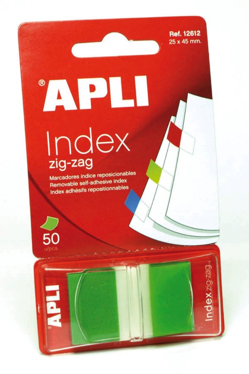 Αυτοκόλλητοι διάφανοι σελιδοδείκτες zig-zag "Πράσινο χρώμα"