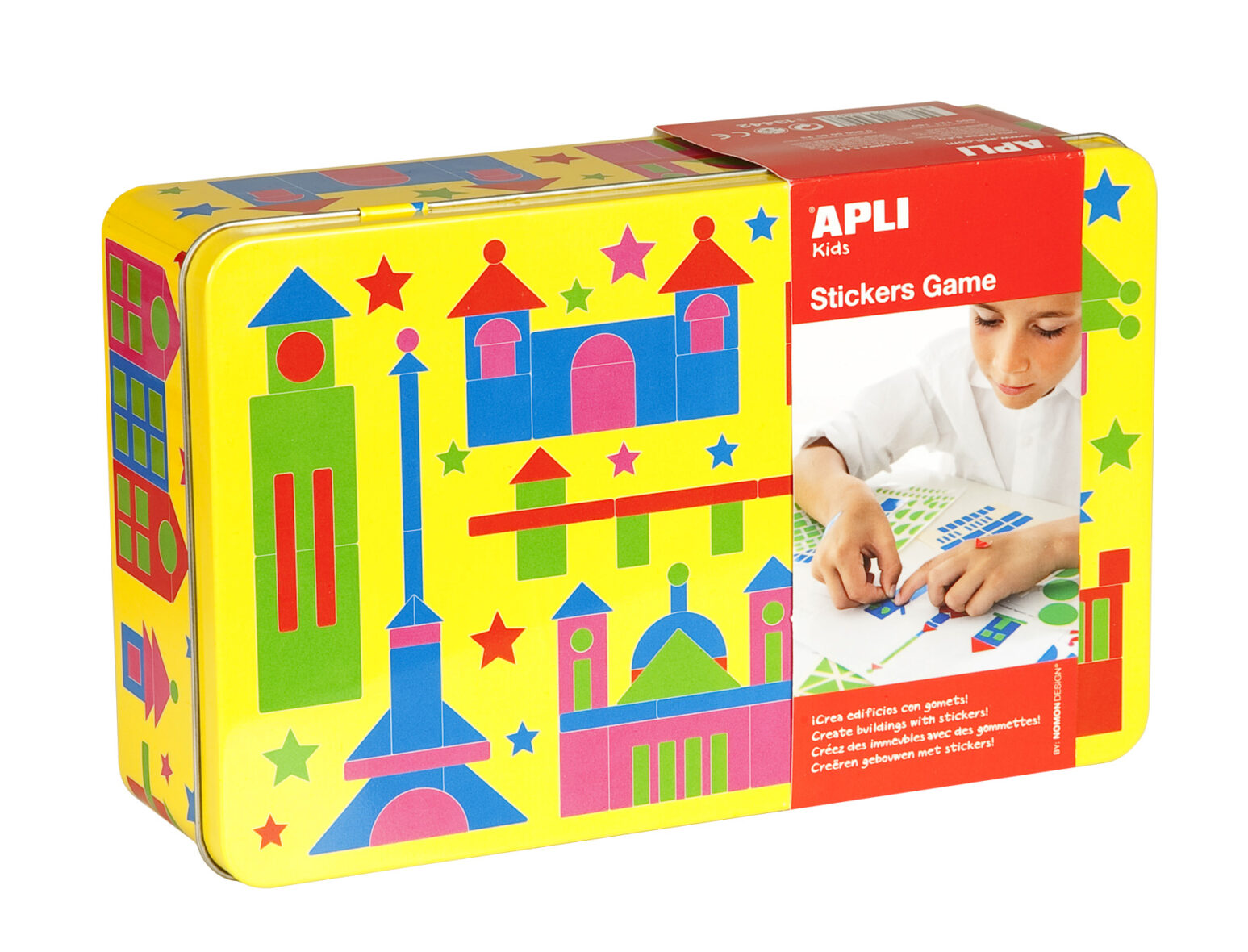 TIN BOX STICKERS GAME BUILDINGS